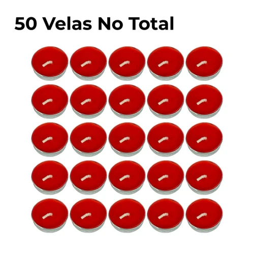 Vela decorativa flutuante vermelha com 50 unidades